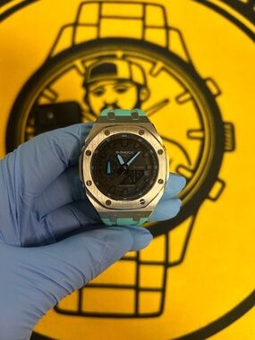 Custom AP Style G-Shock Watch – Silver & Tiffany Blue Modded Casio